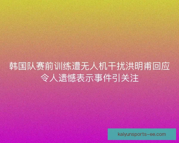 韩国队赛前训练遭无人机干扰洪明甫回应令人遗憾表示事件引关注